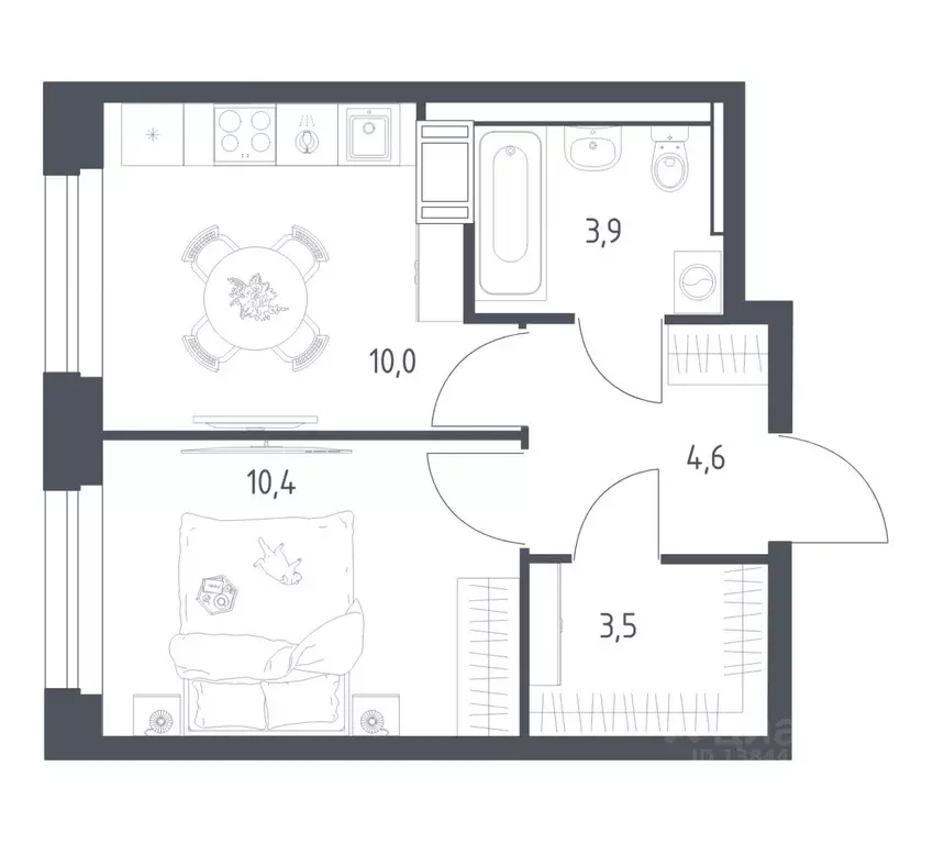 1-к кв. Московская область, Мытищи пер. 1-й Стрелковый (31.8 м) - Фото 1