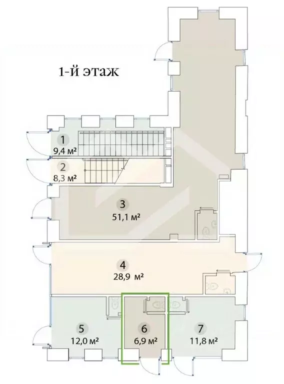 Помещение свободного назначения в Москва ул. Бахрушина, 36/14С3 (7 м) - Фото 2