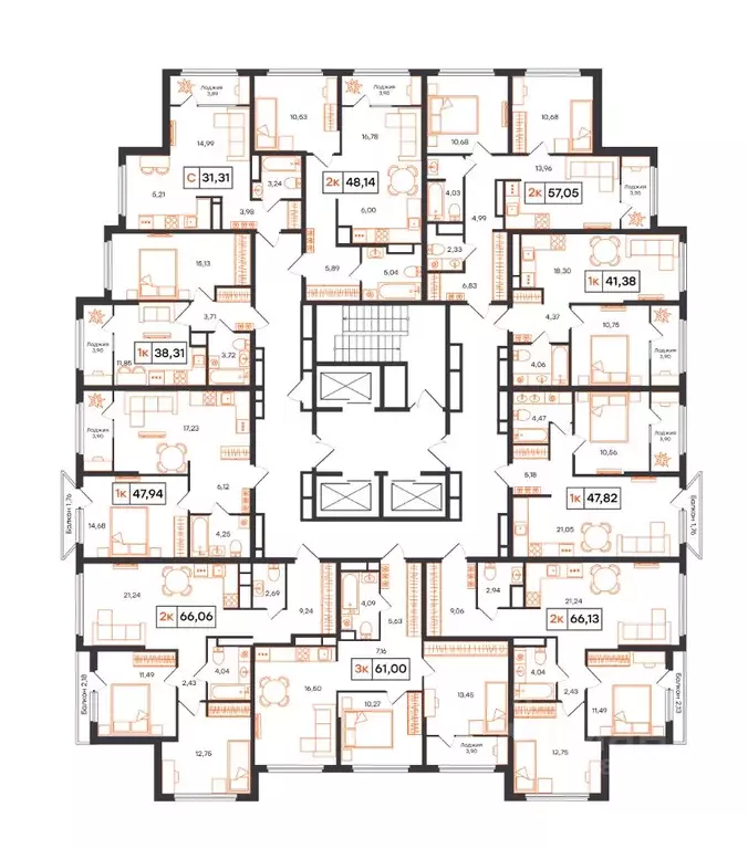 1-к кв. Тюменская область, Тюмень ул. Бориса Прудаева, 7 (47.82 м) - Фото 2