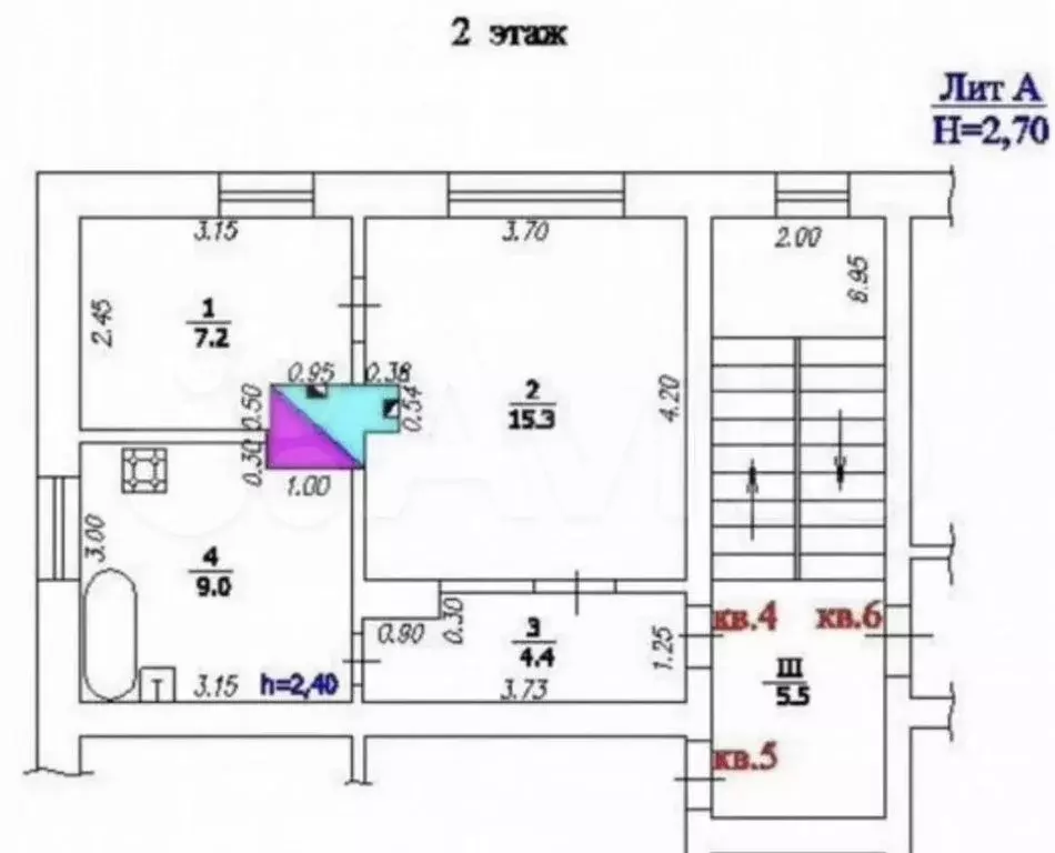 2-комнатная квартира: Крымск, Привокзальная улица, 9 (35.9 м) - Фото 1