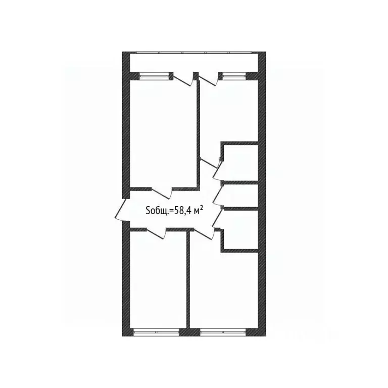 3-к кв. Брянская область, Навля рп пер. Мелиораторов, 3 (58.4 м) - Фото 1