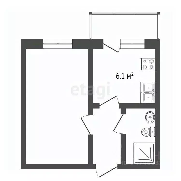 1-к кв. Крым, Евпатория ул. Чапаева, 28Л (34.1 м) - Фото 2