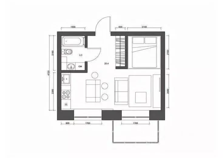 1-к кв. Удмуртия, Ижевск Парковая ул., 5А (34.0 м) - Фото 1