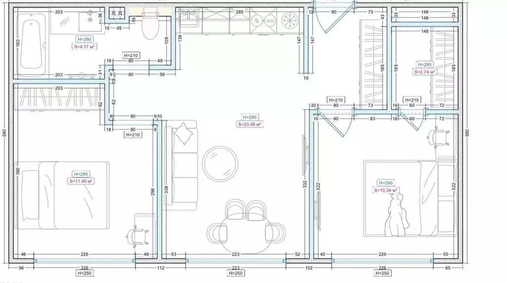 3-к кв. Москва Волгоградский просп., 32/5к3 (56.0 м) - Фото 2