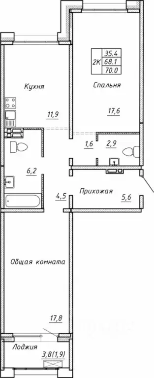 Свободной планировки кв. Новосибирская область, Новосибирск  (70.0 м) - Фото 0