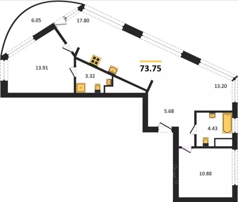 3-к кв. Крым, Ялта ул. Ливадийская, 2 (73.75 м) - Фото 1