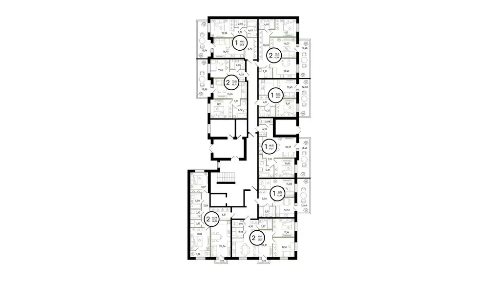 2-комнатная квартира: Тюмень, улица Александра Звягина, 7 (68.36 м) - Фото 1
