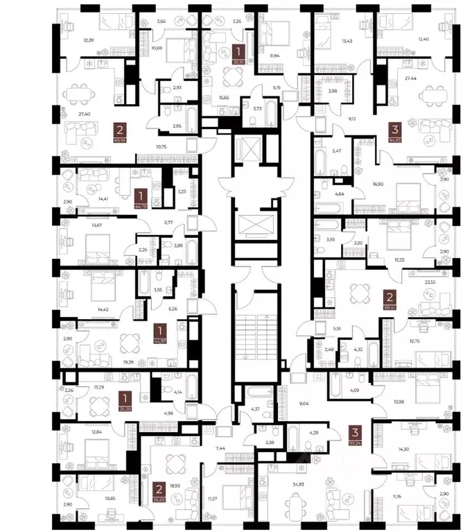 1-к кв. Рязанская область, Рязань ул. Бирюзова, 20с1 (44.78 м) - Фото 2