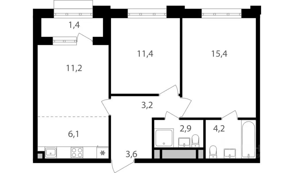 3-к кв. Москва Михалковская ул., 48 (59.4 м) - Фото 0