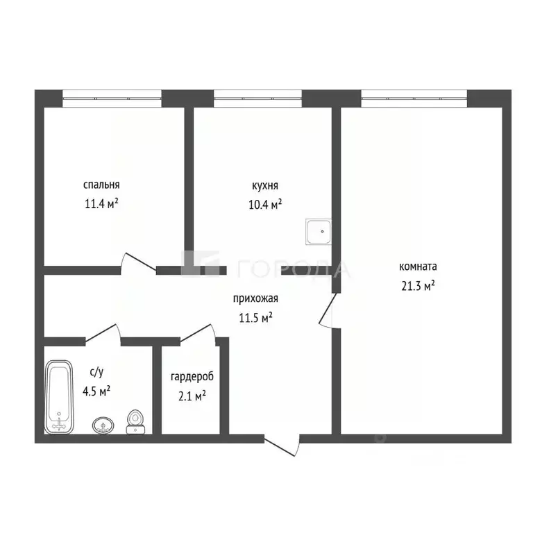 3-к кв. Алтайский край, Барнаул ул. Сергея Семенова, 27к2 (60.0 м) - Фото 2