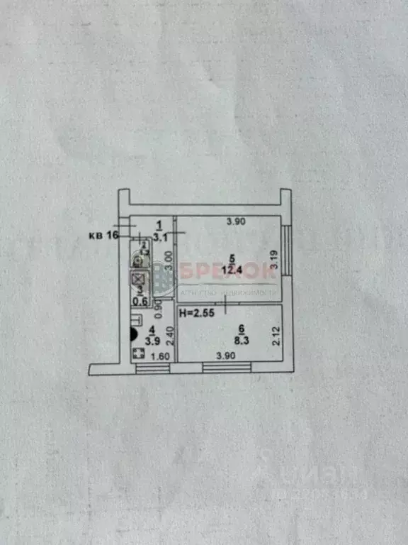 2-к кв. Ростовская область, Ростов-на-Дону просп. Ленина, 117А (30.0 ... - Фото 2