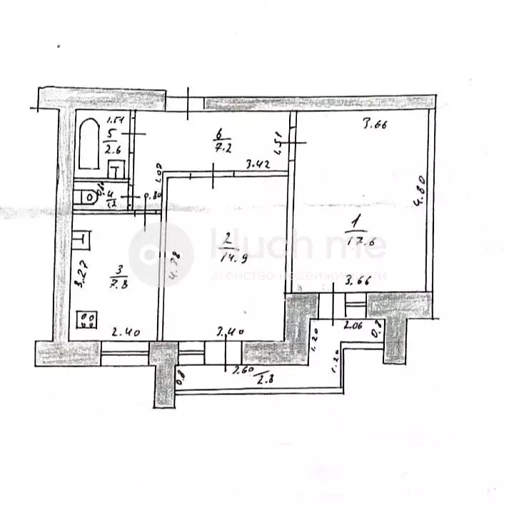 2-к кв. Татарстан, Казань 33-й Военный городок, 5к2 (51.3 м) - Фото 2