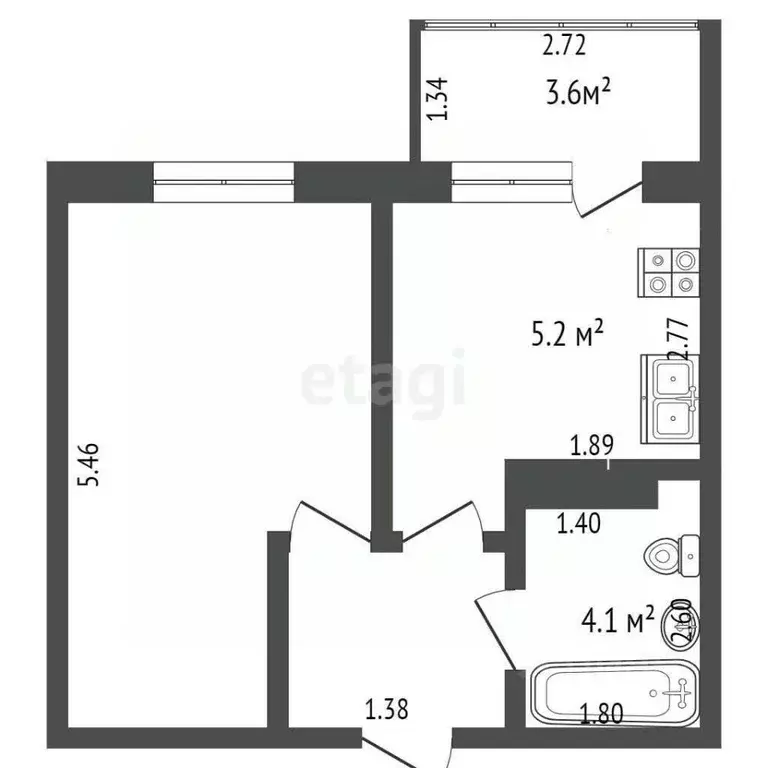 1-к кв. Краснодарский край, Анапа ул. Мирная, 29к9 (37.0 м) - Фото 1