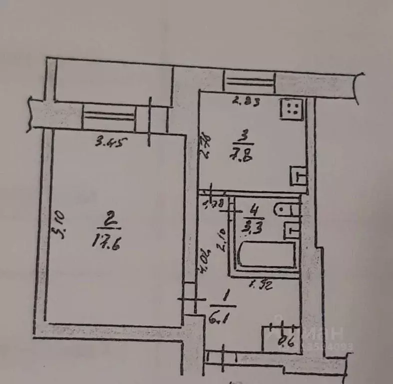 1-к кв. Татарстан, Альметьевск ул. Нефтяников, 17 (35.0 м) - Фото 0