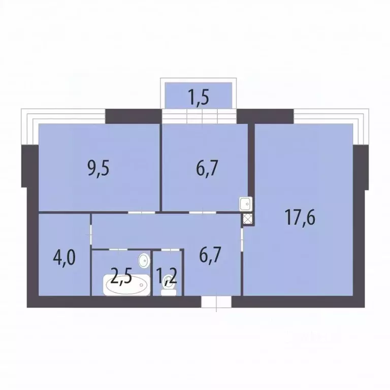 2-к кв. Санкт-Петербург, Санкт-Петербург, Пушкин Октябрьский бул., ... - Фото 1