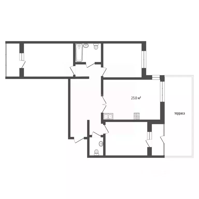 3-к кв. Тюменская область, Тюмень ул. Федюнинского, 30 (86.2 м) - Фото 1