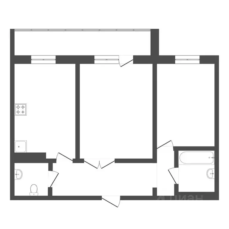 2-к кв. Тюменская область, Тюмень ул. Ю.-Р.Г. Эрвье, 16к1 (53.3 м) - Фото 1