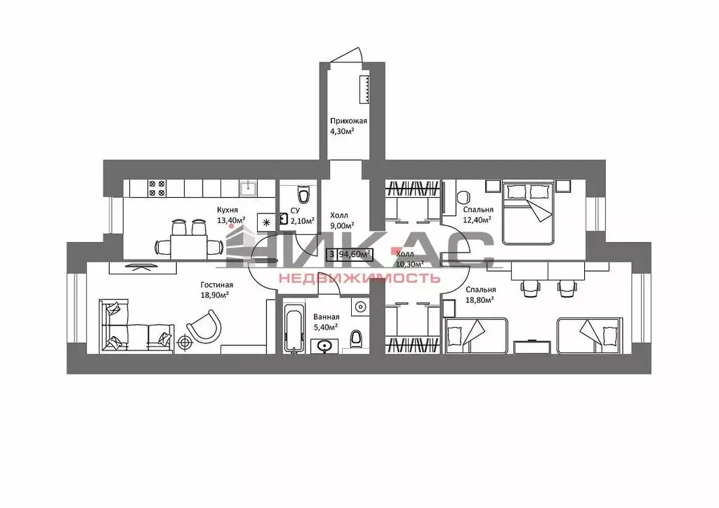 3-комнатная квартира: Ярославль, Старая Костромская улица, 6 (95.1 м) - Фото 0