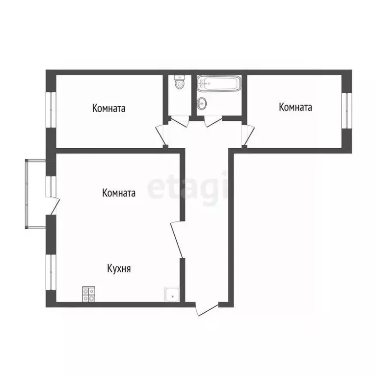 3-к кв. Бурятия, Улан-Удэ ул. Антонова, 2 (65.0 м) - Фото 1