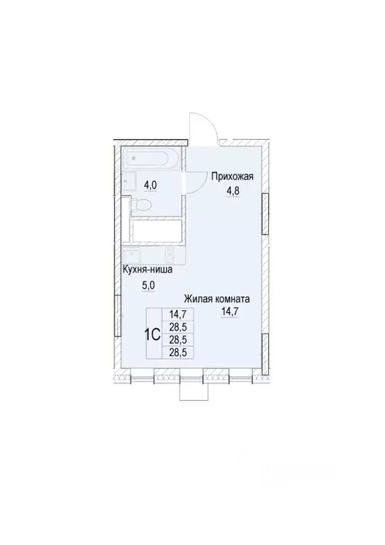1-к кв. Московская область, Мытищи ул. Академика Каргина, 26А (28.5 м) - Фото 0