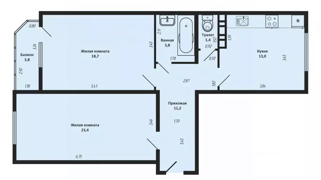 2-к кв. Краснодарский край, Краснодар Восточно-Кругликовская ул., 46Б ... - Фото 2