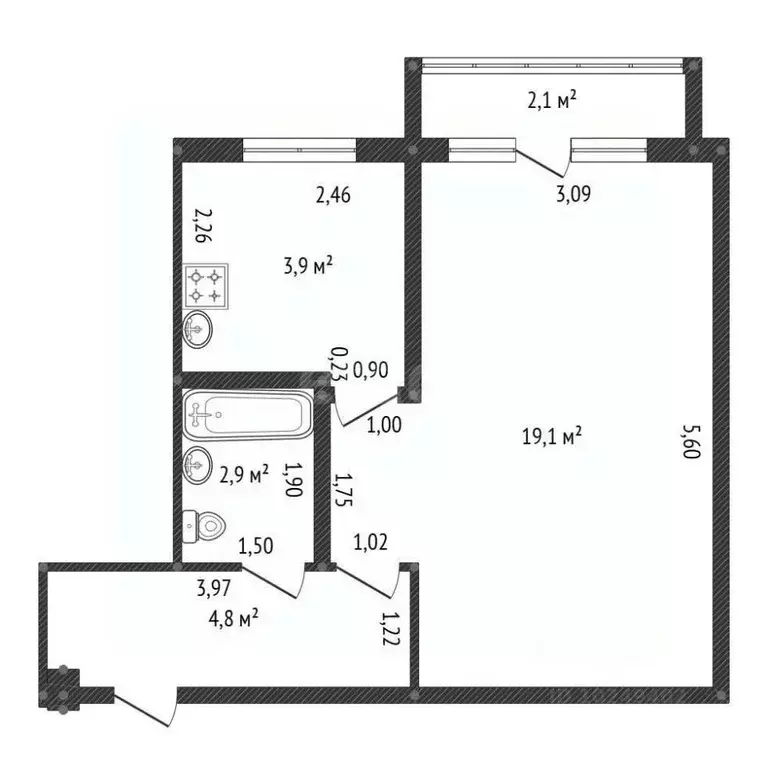 1-к кв. Башкортостан, Уфа Интернациональная ул., 179/1 (32.7 м) - Фото 1