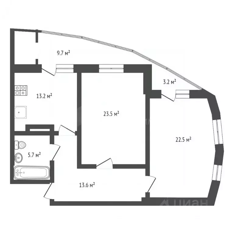 3-к кв. Тюменская область, Тюмень Орловская ул., 58 (79.1 м) - Фото 2