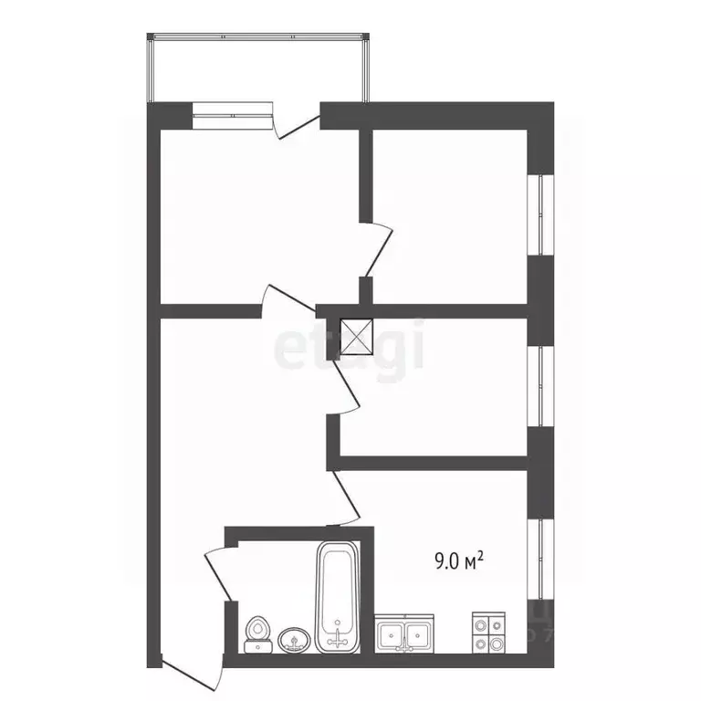 3-к кв. Свердловская область, Талица ул. Льва Толстого, 20Б (56.4 м) - Фото 2
