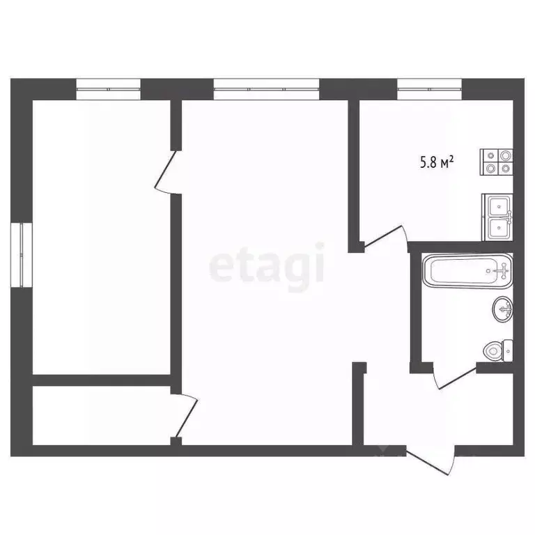 2-к кв. Вологодская область, Вологда ул. Горького, 108 (41.6 м) - Фото 2