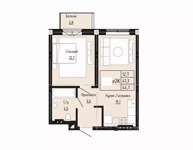 2-к кв. Дагестан, Дербент  (44.1 м) - Фото 1