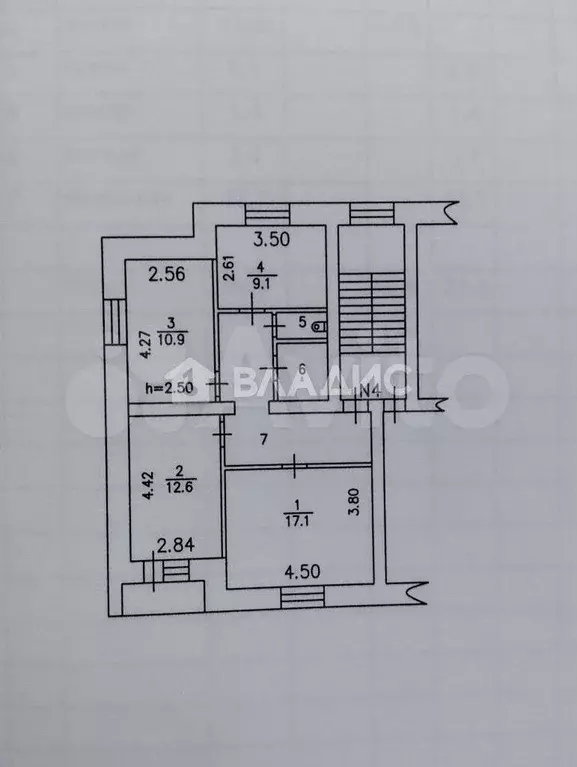 3-к. квартира, 66,9 м, 2/2 эт. - Фото 0