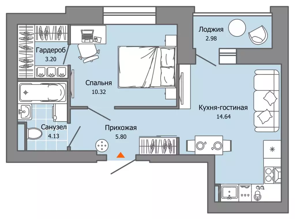 1-к кв. Пермский край, Пермь ул. Дзержинского, 35А (40.0 м) - Фото 2