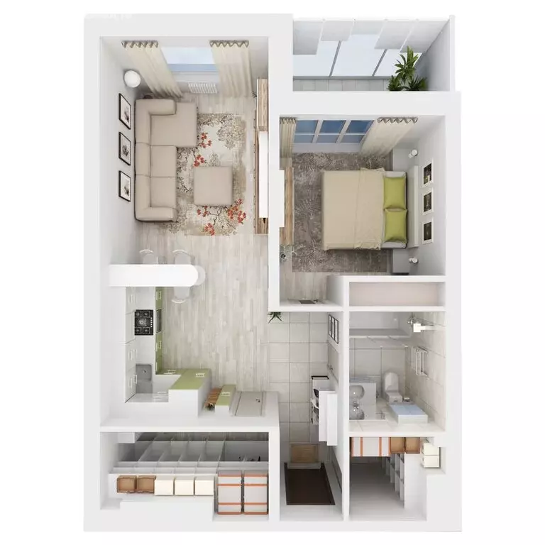 1-комнатная квартира: Хабаровск, улица Солженицына, 4 (55.59 м) - Фото 2