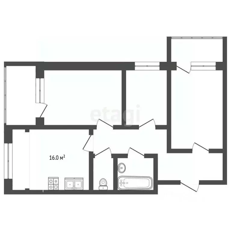 3-к кв. Ставропольский край, Кисловодск Окопная ул. (72.4 м) - Фото 2