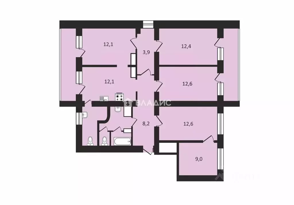 5-к кв. Санкт-Петербург Купчинская ул., 4К4 (100.0 м) - Фото 2