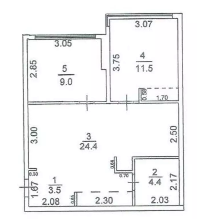 3-комнатная квартира: Кемерово, улица Мичурина, 58 (52.8 м) - Фото 0