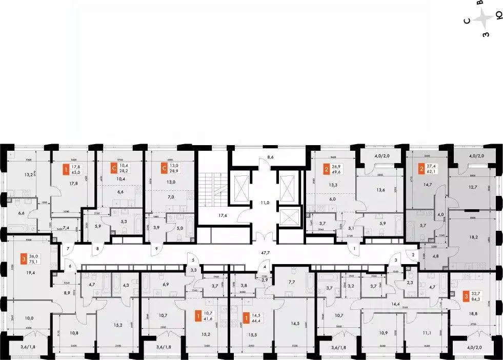 2-к кв. Нижегородская область, Нижний Новгород Черниговская ул. (62.1 ... - Фото 1