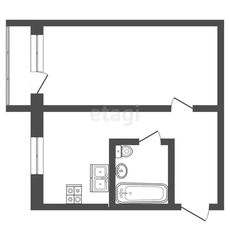 1-комнатная квартира: Ирбит, улица Маршала Жукова, 20 (33.8 м) - Фото 1