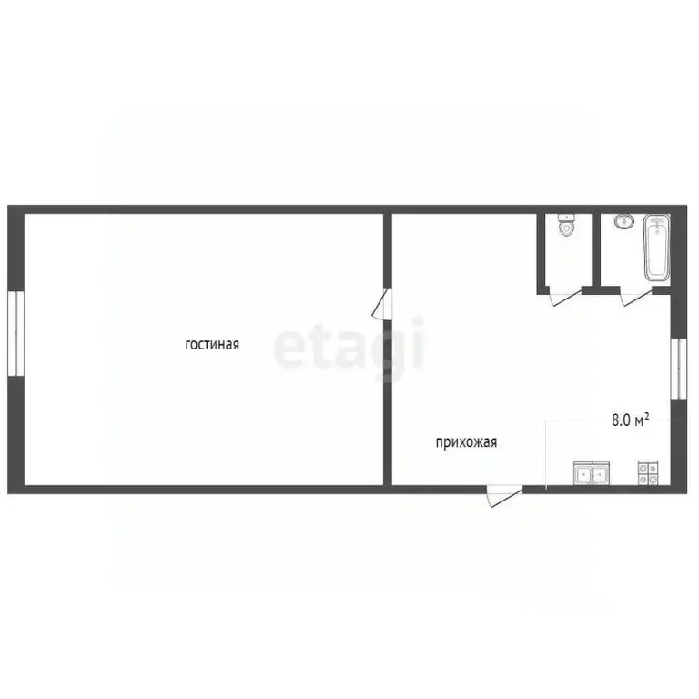 1-к кв. Псковская область, Печоры Псковская ул., 19 (31.9 м) - Фото 0
