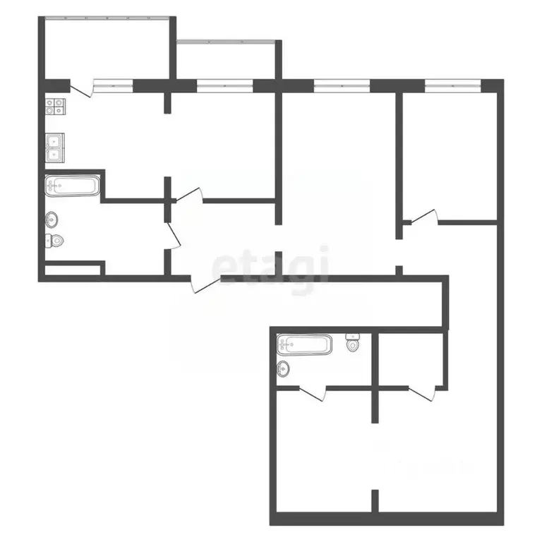 4-к кв. Саха (Якутия), Якутск ул. Курнатовского, 3/5 (107.1 м) - Фото 2