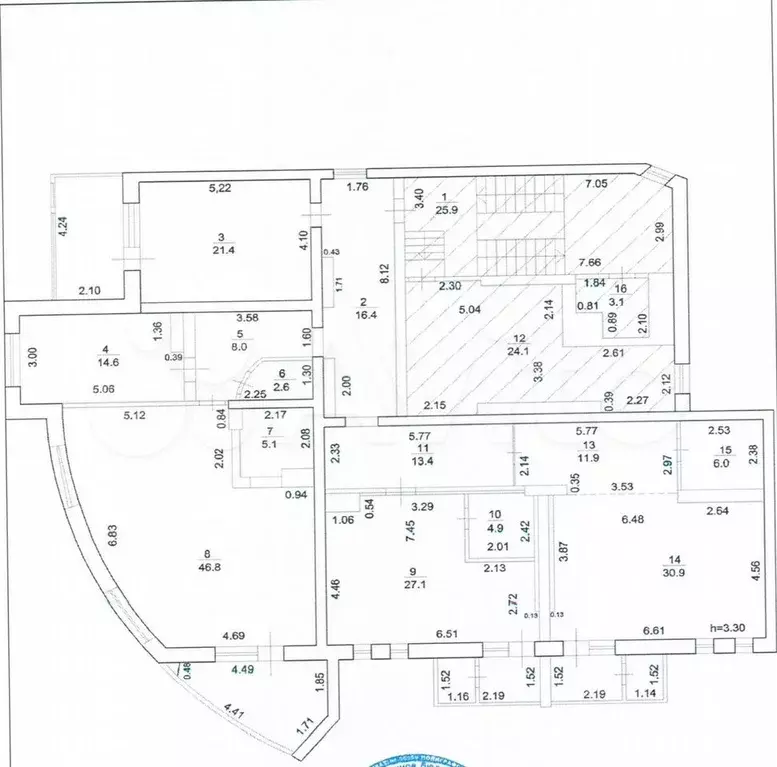 Видовой офис в центре с мебелью, 209.1 м - Фото 0