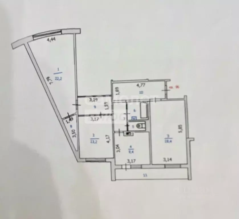 3-к кв. Курская область, Курск просп. Победы, 8 (87.0 м) - Фото 2