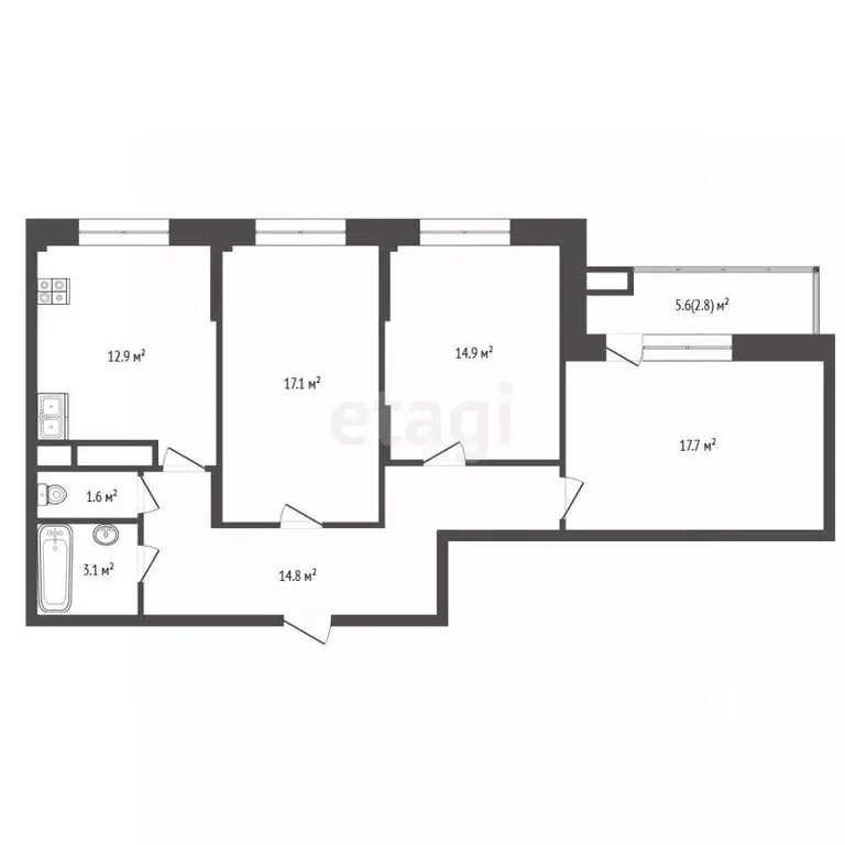 3-к кв. Московская область, Мытищи городской округ, пос. Мебельной ... - Фото 2