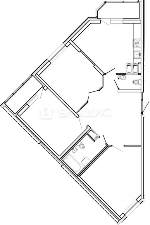 3-к кв. Санкт-Петербург ул. Русановская, 17к1 (90.2 м) - Фото 1