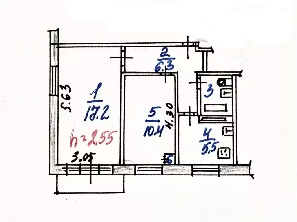 2-к кв. Ярославская область, Ярославль ул. Блюхера, 42 (42.5 м) - Фото 2
