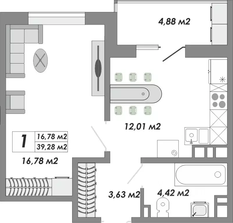 1-к кв. Оренбургская область, Оренбург Северо-Восточный жилрайон, 20А ... - Фото 1