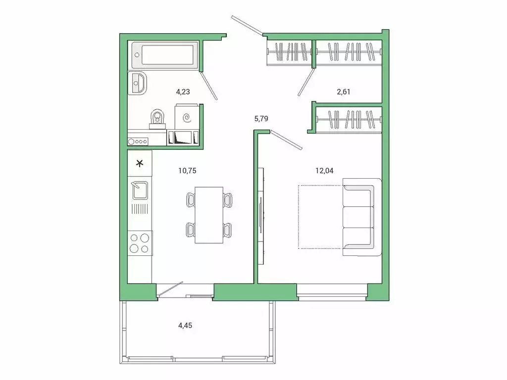 1-комнатная квартира: городской посёлок Янино-1, ЖК Янила Драйв (36.4 ... - Фото 1