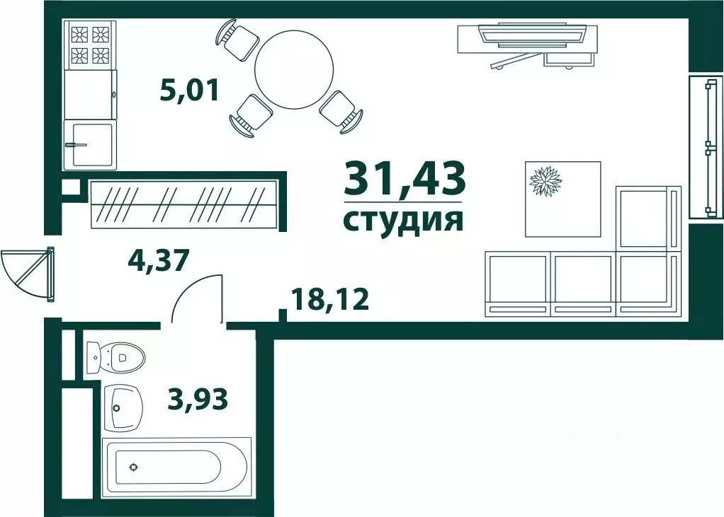 1-к кв. Ульяновская область, Ульяновск 19-й мкр, Аквамарин-2 жилой ... - Фото 0