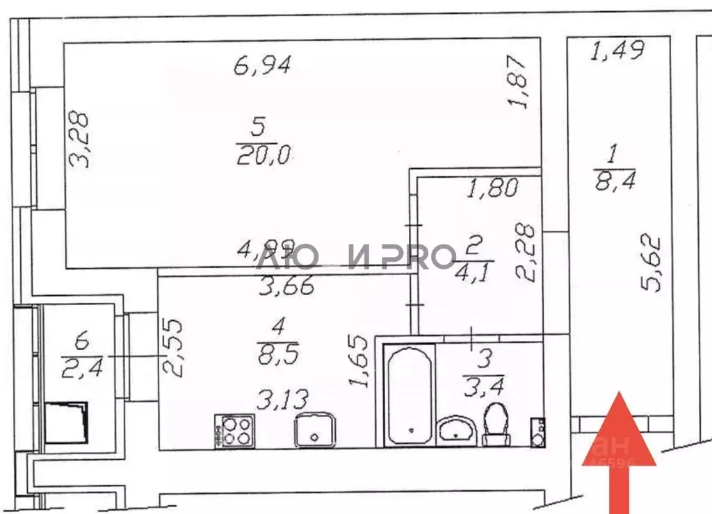 1-к кв. Башкортостан, Уфа ул. Энтузиастов, 13 (46.8 м) - Фото 2