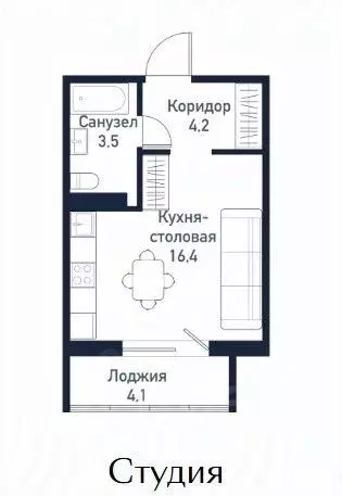 Студия Челябинская область, Челябинский городской округ, пос. Западный ... - Фото 1